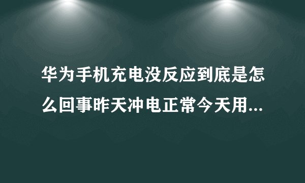 华为手机充电没反应到底是怎么回事昨天冲电正常今天用到百分之八十，又去充电就没有反应充不进电？