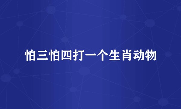 怕三怕四打一个生肖动物