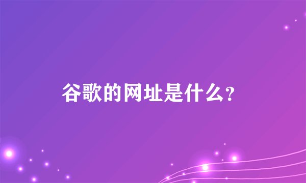 谷歌的网址是什么?