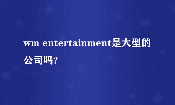 wm entertainment是大型的公司吗?