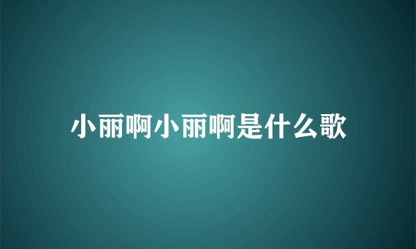 小丽啊小丽啊是什么歌