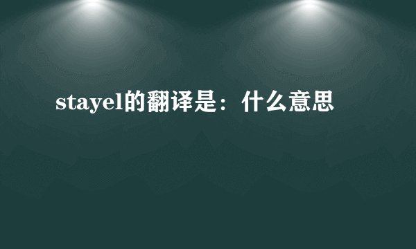 stayel的翻译是：什么意思