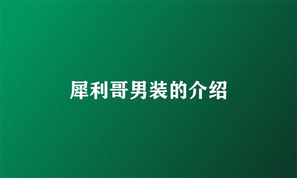 犀利哥男装的介绍
