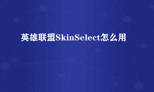 英雄联盟SkinSelect怎么用