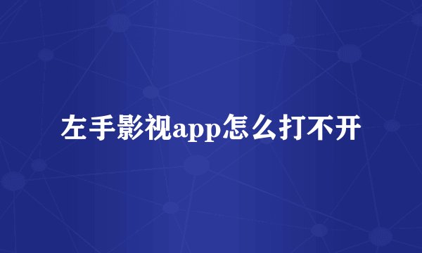 左手影视app怎么打不开