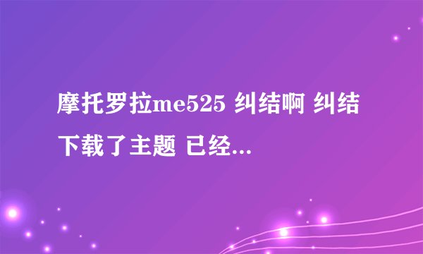 摩托罗拉me525 纠结啊 纠结 下载了主题 已经装了 但是在手机里怎么都找不到 求教啊求教``