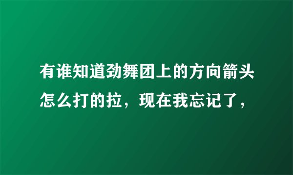 有谁知道劲舞团上的方向箭头怎么打的拉，现在我忘记了，
