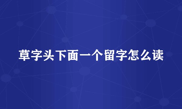 草字头下面一个留字怎么读