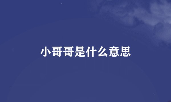 小哥哥是什么意思