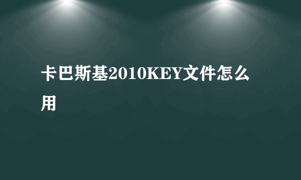 卡巴斯基2010KEY文件怎么用