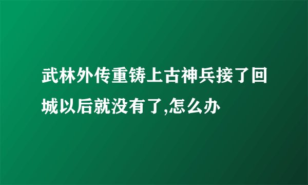武林外传重铸上古神兵接了回城以后就没有了,怎么办