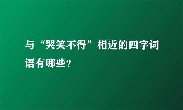 与“哭笑不得”相近的四字词语有哪些？