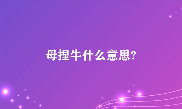 母捏牛什么意思?