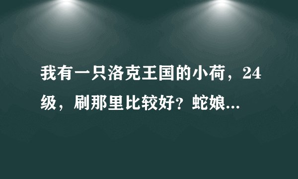 我有一只洛克王国的小荷，24级，刷那里比较好？蛇娘子呢？还愿蛇仙呢？