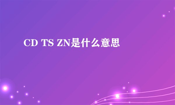 CD TS ZN是什么意思