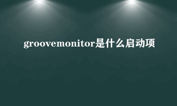 groovemonitor是什么启动项