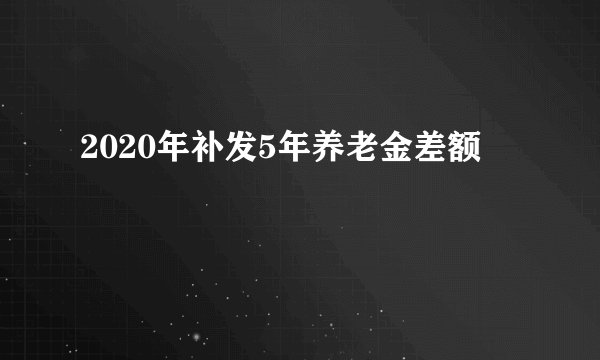 2020年补发5年养老金差额