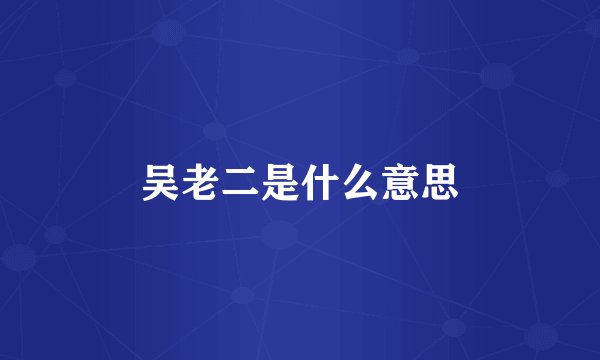 吴老二是什么意思