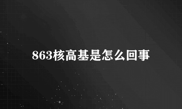 863核高基是怎么回事
