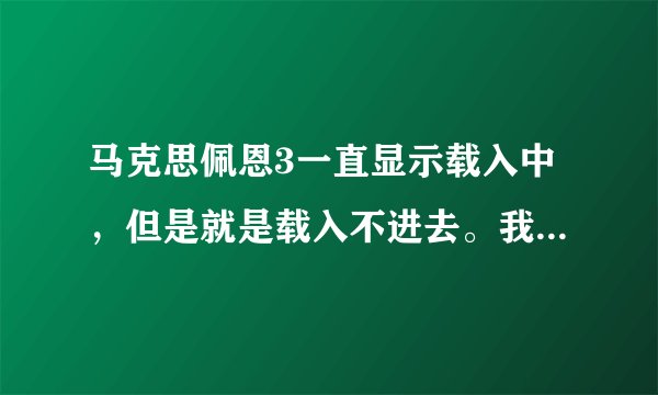 马克思佩恩3一直显示载入中，但是就是载入不进去。我下载的是游民星空的免安装版。