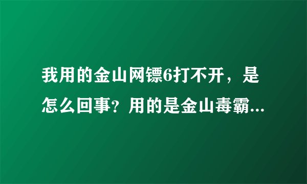 我用的金山网镖6打不开，是怎么回事？用的是金山毒霸6安全组合装正版软件！