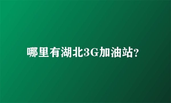哪里有湖北3G加油站？
