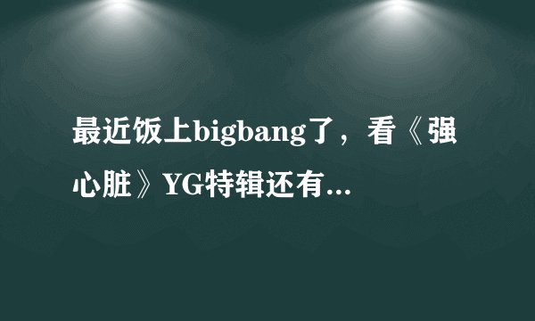 最近饭上bigbang了，看《强心脏》YG特辑还有《来玩吧》，GD都隐约提起说之前很困难这样的话。