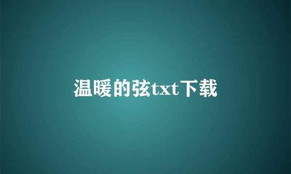 温暖的弦txt下载