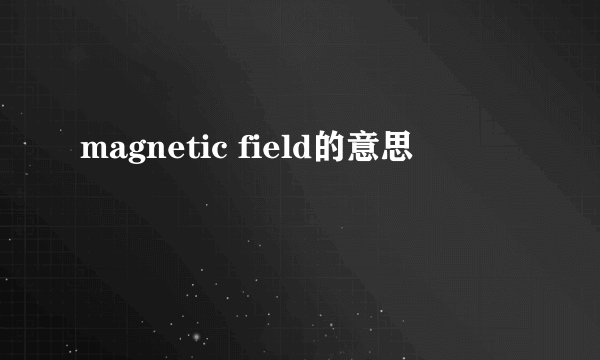 magnetic field的意思