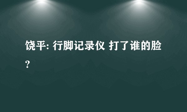 饶平: 行脚记录仪 打了谁的脸?
