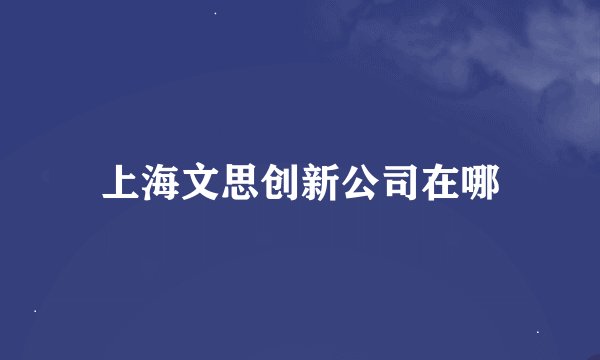 上海文思创新公司在哪
