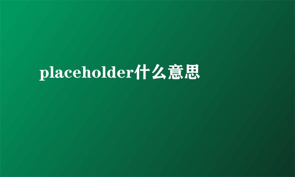 placeholder什么意思