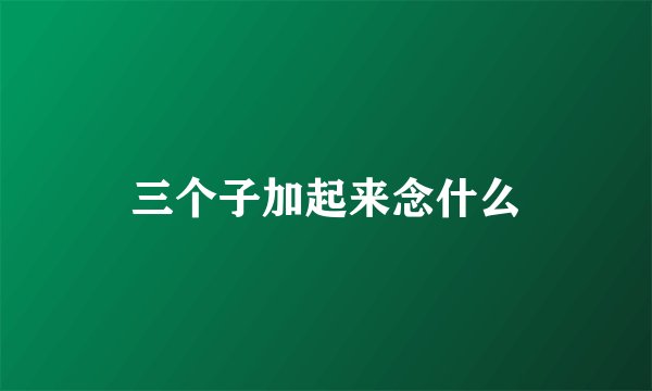 三个子加起来念什么