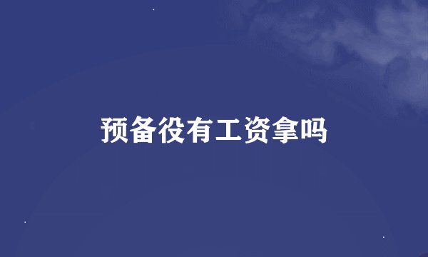 预备役有工资拿吗