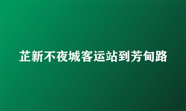 芷新不夜城客运站到芳甸路