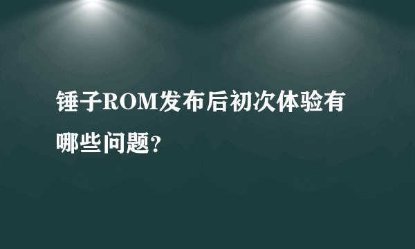锤子ROM发布后初次体验有哪些问题？