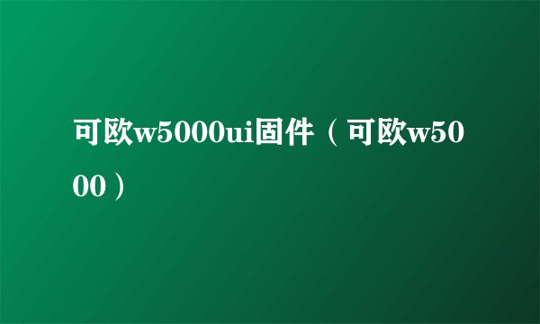 可欧w5000ui固件（可欧w5000）