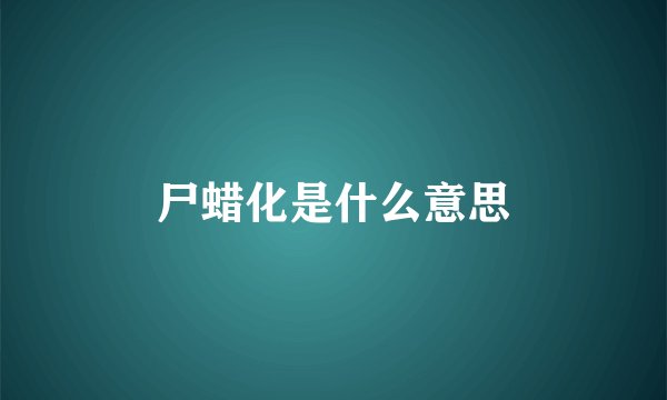 尸蜡化是什么意思