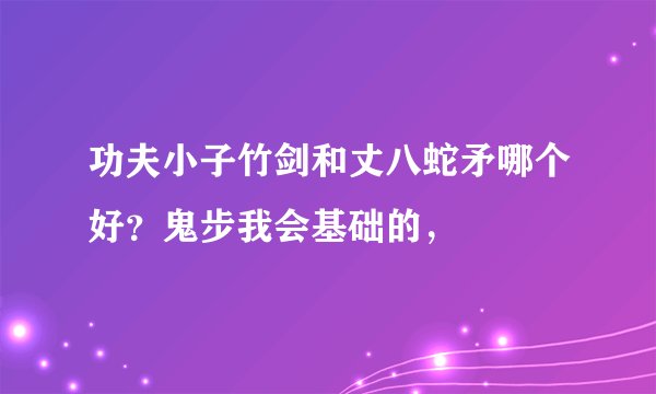 功夫小子竹剑和丈八蛇矛哪个好？鬼步我会基础的，