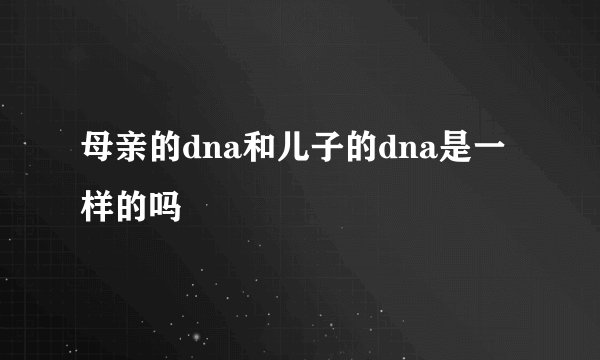 母亲的dna和儿子的dna是一样的吗