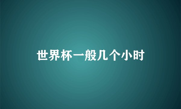 世界杯一般几个小时