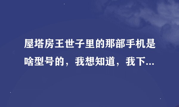 屋塔房王世子里的那部手机是啥型号的，我想知道，我下一部就要换这个手机