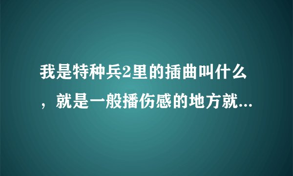 我是特种兵2里的插曲叫什么，就是一般播伤感的地方就会有的那首