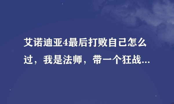 艾诺迪亚4最后打败自己怎么过,我是法师,带一个狂战士和忍者,全部都是105满级。加血根本来不及,求高...