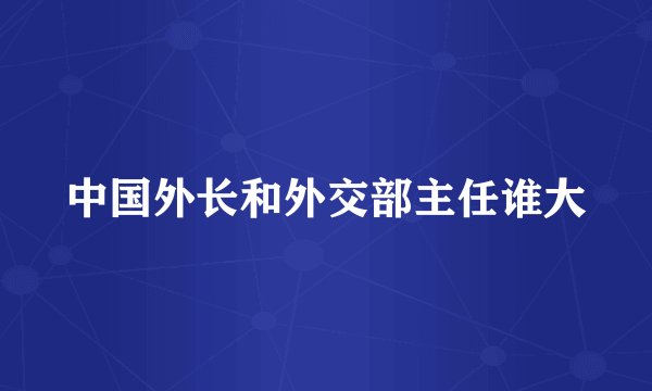 中国外长和外交部主任谁大
