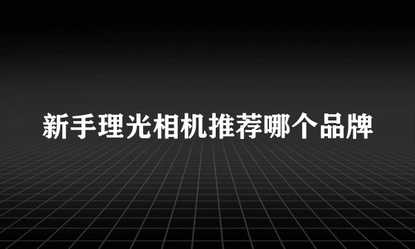 新手理光相机推荐哪个品牌