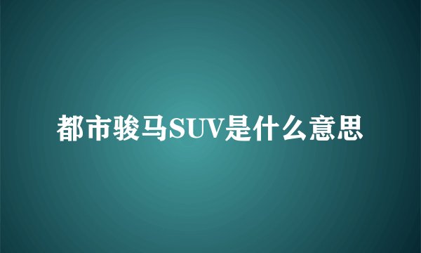 都市骏马SUV是什么意思