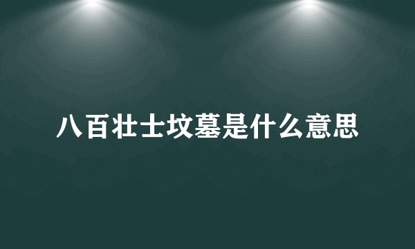 八百壮士坟墓是什么意思