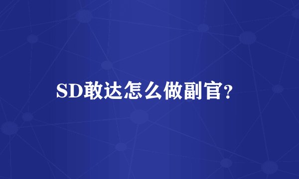 SD敢达怎么做副官？
