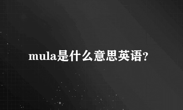 mula是什么意思英语？